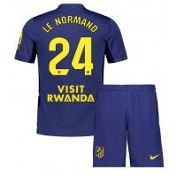Atletico Madrid Robin Le Normand #24 Bortatröja Barn 2025-26 Kortärmad (+ Korta byxor)